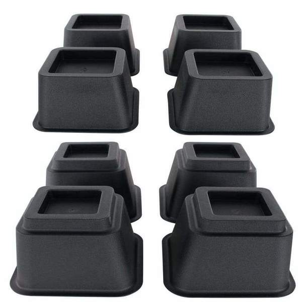 Vive Health Bed Risers, 4 Large & 4 Small Pieces LVA1044BLK